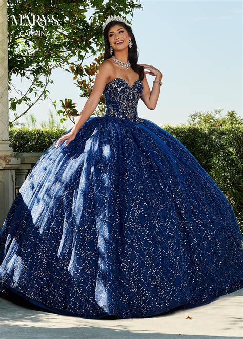 Strapless Sequin Quinceanera Dress By Marys Bridal Mq1060 Vestidos