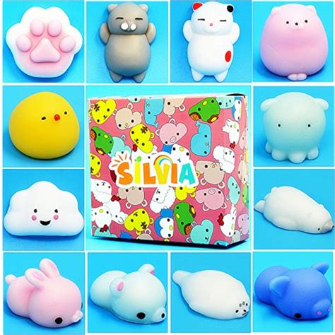 With T Box Mochi Squishies 12 Pcs Kawaii Animals Mini Squishies Soft