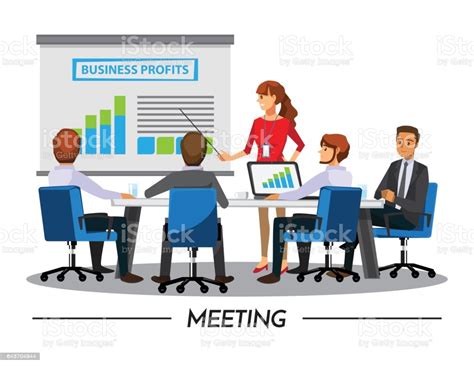 Business People Having Board Meetingvector Illustration