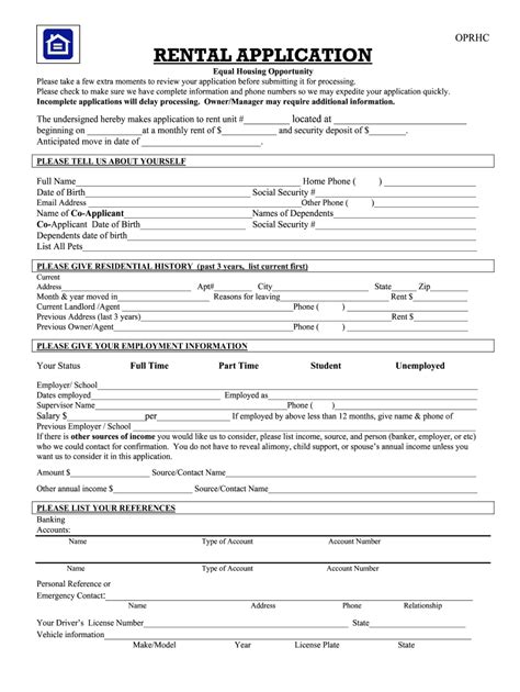 Rental Application Form Opportunity Online Fill Online Printable