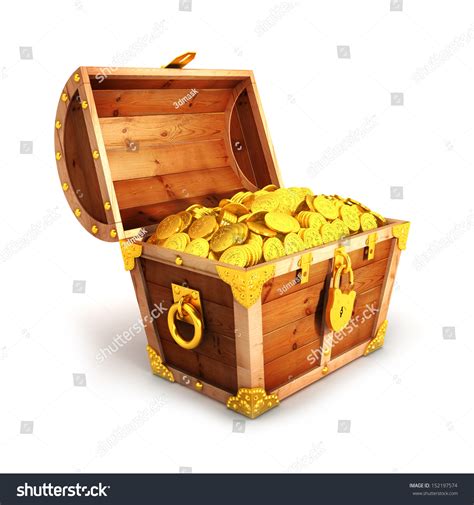 treasure chest background isolated golden 3d shutterstock