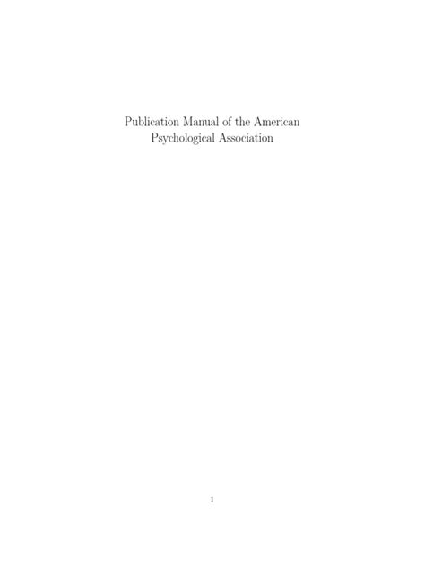 230890001 Publication Manual Of The American Psychological Association