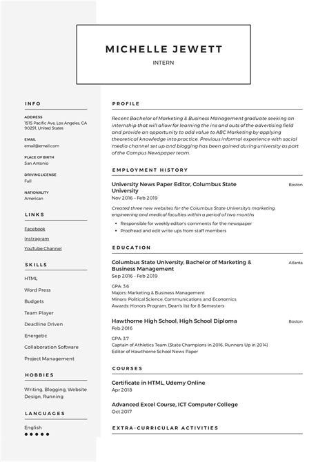 Keep reading if you want to know how to create an internship cv that will make the pros jealous! Intern Resume & Writing Guide | + 12 Samples | PDF | 2019