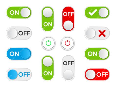 Premium Vector Set Icon On And Off Toggle Switch Button