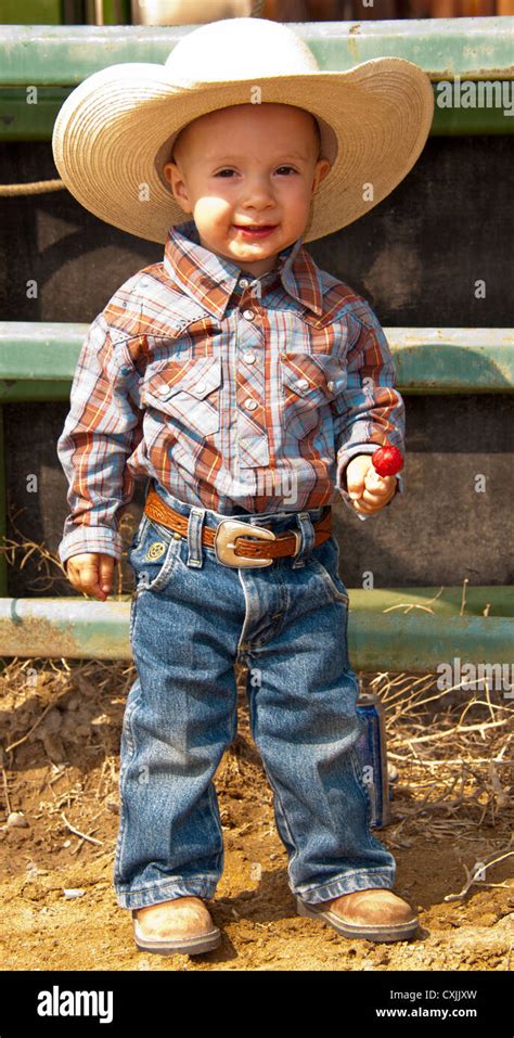 Cowboys Kids Dressed In Western Attire At Rodeo Bruneau Idaho Usa