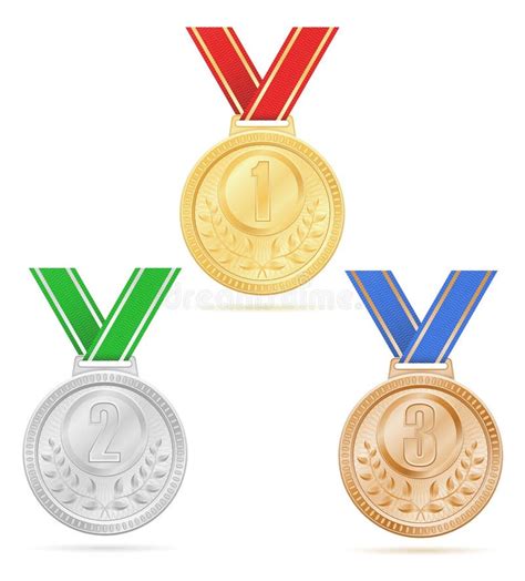 Medal Winner Sport Gold Silver Bronze Stock Vector Illustration Stock