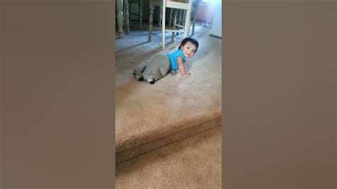 Scaring Baby Trying To Crawl Away Youtube