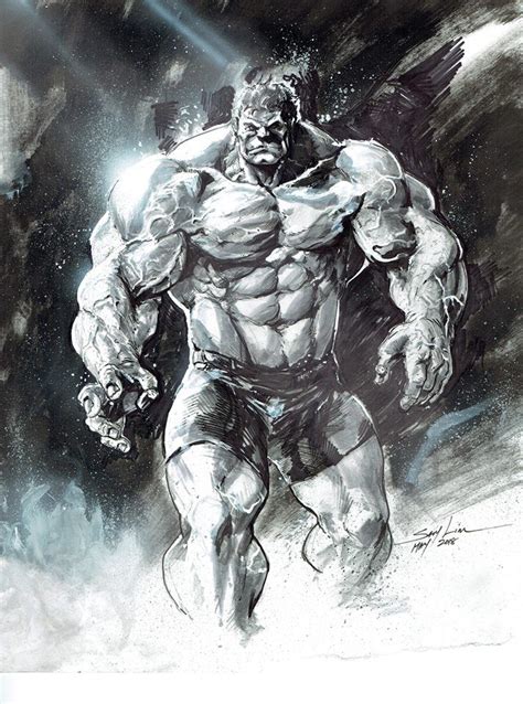 The Incredible Hulk Black And White By Savy Lim Hulk Art Marvel