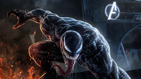 Venom Alongside Avengers Tower Wallpaperhd Superheroes Wallpapers4k