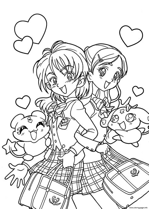 Funny Pretty Anime Girls Coloring Pages Printable