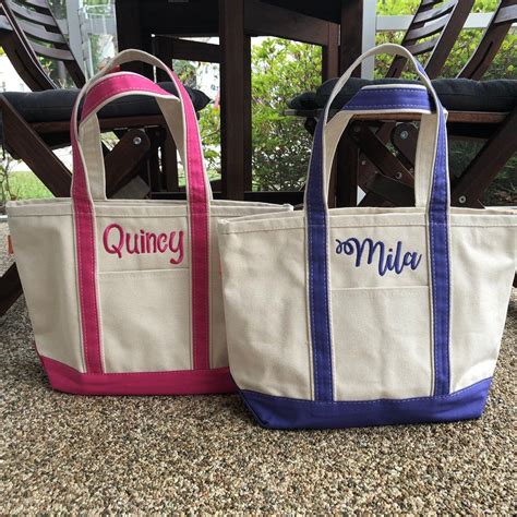 Canvas Monogrammed Tote Bag Personalized Tote Bag For Kids Monogrammed