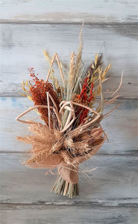 Natural Bouquet Dried Rustic Flowers Bouquet Boho Rustic Etsy Dried