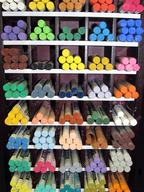 Art Studio Pastel Crayon Display Shelf — Stock Photo © Cd123 5627143