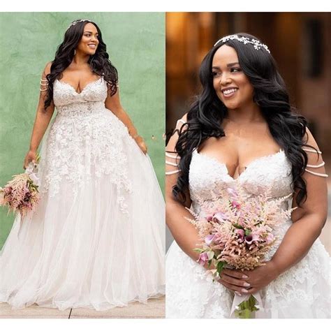 Modest African Plus Size Wedding Dresses 2020 Spaghetti Straps Robe De
