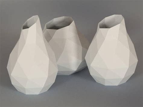 Pdf Printable Diy Template 3d Paper Vase Origami Vase Low Poly Paper