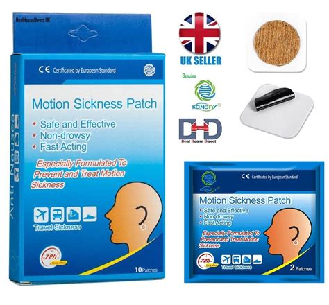 Motion Sickness Patches Anti Nausea Travel Sea Air Sickness Relief 10