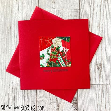 How To Make Christmas Cards With Scrap Fabric — Sum Of Their Stories