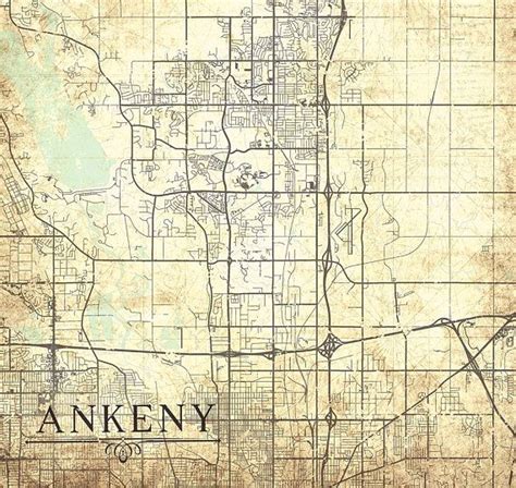 Ankeny Ia Canvas Print Ia Iowa State Town Plan City Poster Canvas