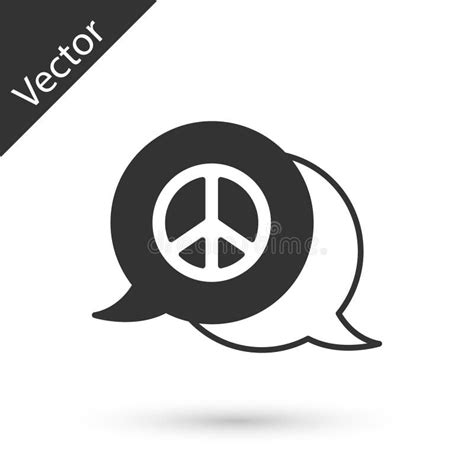 Grey Peace Icon Isolated On White Background Hippie Symbol Of Peace