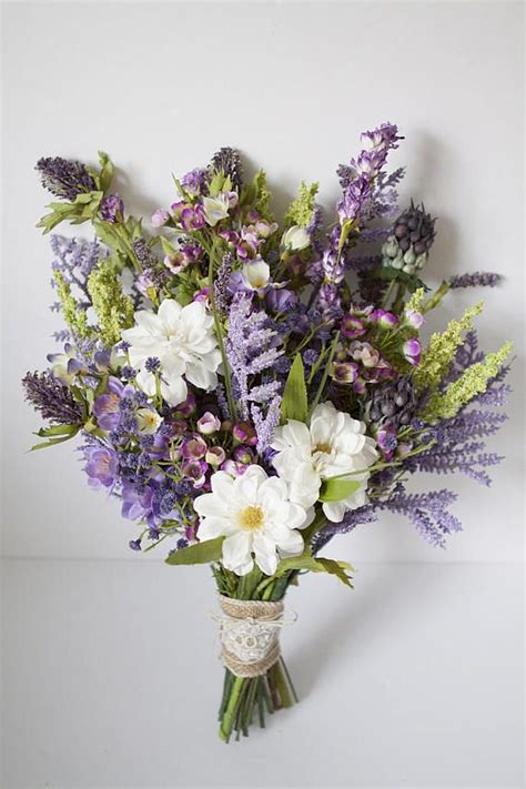 Wildflower Bouquet Lavender Purple Bouquet Rustic Bouquet Wedding