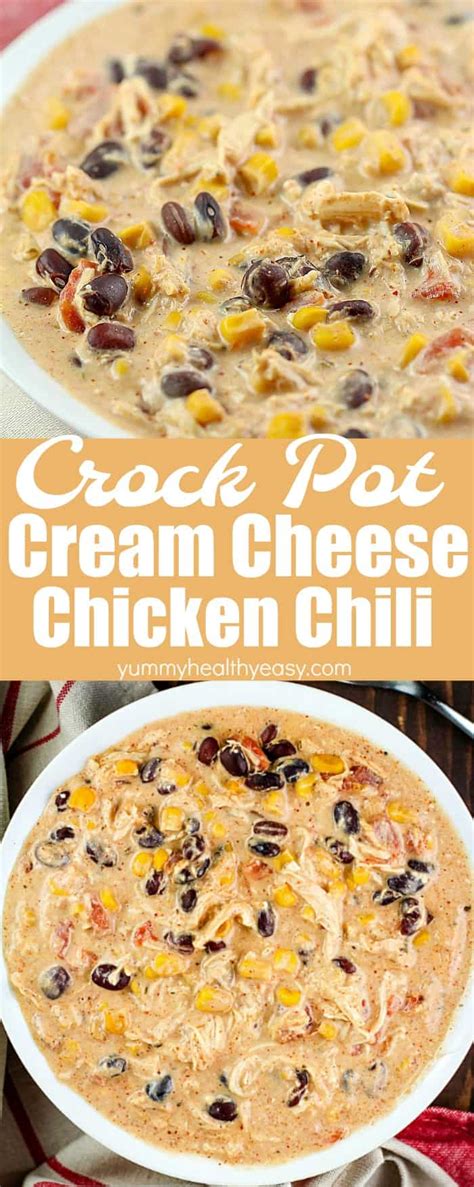 Cook for an additional 30 minutes. Easy Crock Pot Cream Cheese Chicken Chili - Yummy Healthy Easy