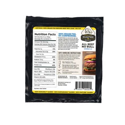Sunfed Ranch 100 Grass Fed 90 Lean Ground Beef 16 Oz Dillons Food