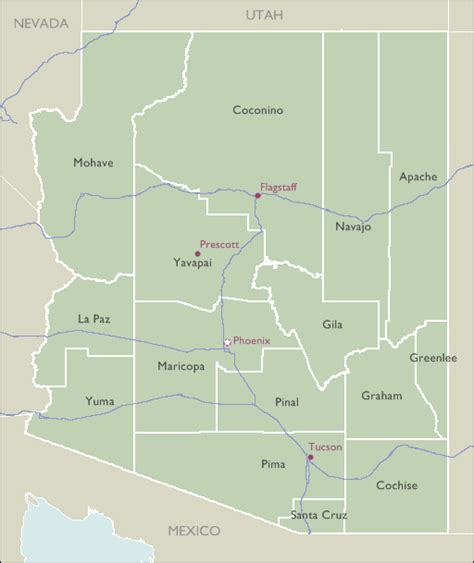 County Zip Code Wall Maps Of Arizona