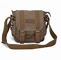Brown Canvas Messenger Bag Canvas Shoulder Bag - Canvas Bag Leather Bag ...