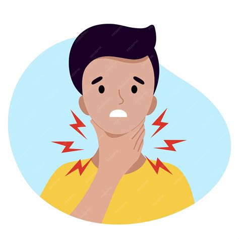 Premium Vector The Man Has A Sore Throat A Person Suffers From