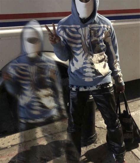 Cyber Y2k Fashion Mens Wear Skull Hoodie Cyber Y2k Streetwear Mens