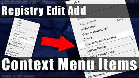 Registry Edit Adding Context Menus To Right Click Youtube