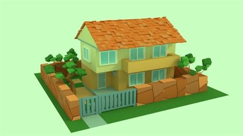 Low Poly House Toon 3d Asset Cgtrader