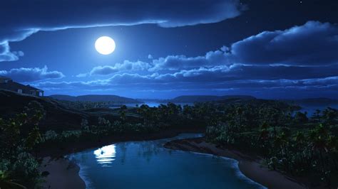 Full Moon Night Hd Desktop Wallpaper 43756 Baltana