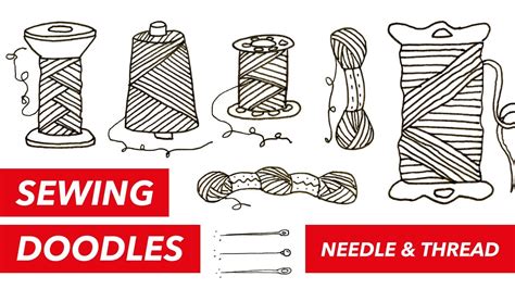 Sewing Doodles Needle And Thread How To Draw Needles And Embroidery Threads Youtube