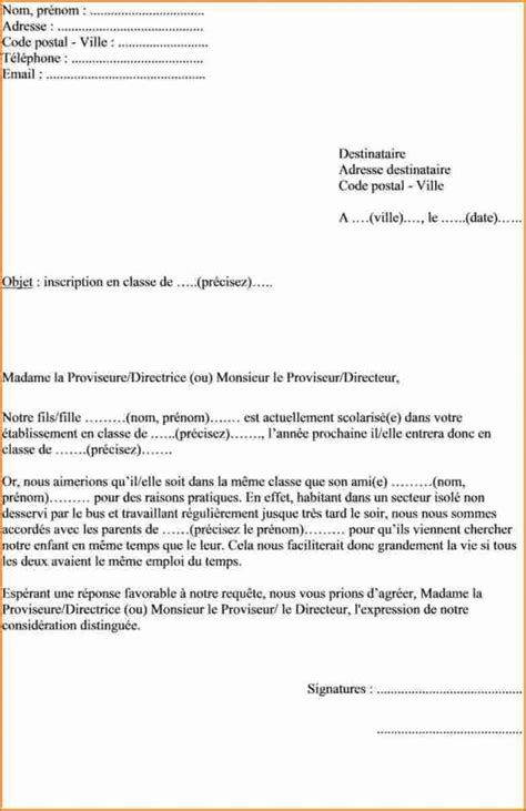 Meilleur exemple de lettre de demande dinscription au. exemple lettre aux parents - Les lettres types