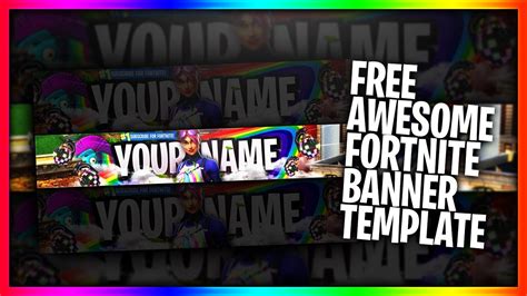 Free Gfx Awesone Fortnite Youtube Banner Template Fortnite Template