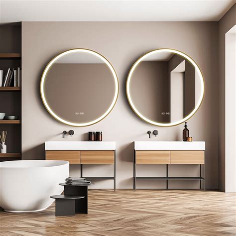 Luxsuite Bathroom Mirror Smart Led Fogless Round Wall Mounted For Shower Vanity Salon 80cm