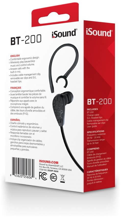 Isound Bluetooth Bt 200 Wireless Earbuds Black Sweat Proof Sport