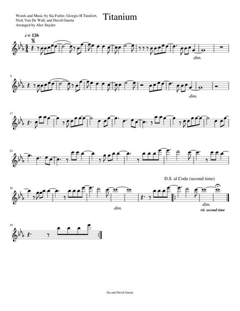 Looking for the web's top flute notes sites? Titanium - Flute Solo sheet music for Flute download free ...