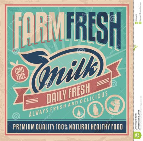 retro farm fresh milk concept retro farm fresh milk concept vector design gmo free organic