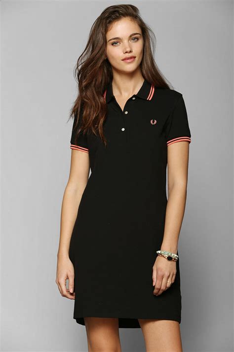 Fred Perry Polo Shirt Dress In Black Lyst