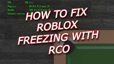 How To Fix Roblox Freezing With Rco How To Fix Roblox Rco Fps