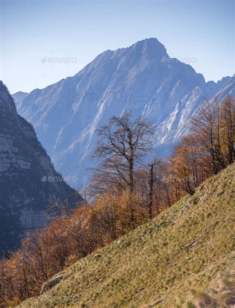 Autumn At Slemenova Spica In The Julian Alps Mountains Stock Photo By