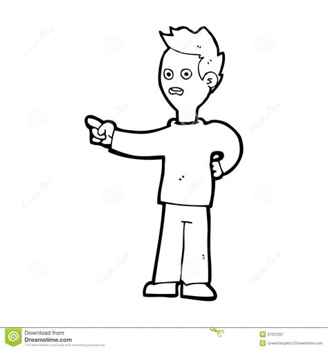 Cartoon Shocked Boy Pointing Stock Illustration Illustration Of