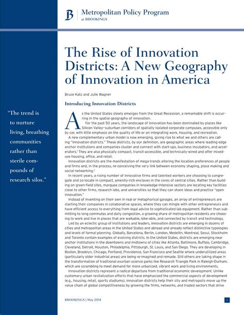 The Rise Of Innovation Districts A New Geography Of Innovation In