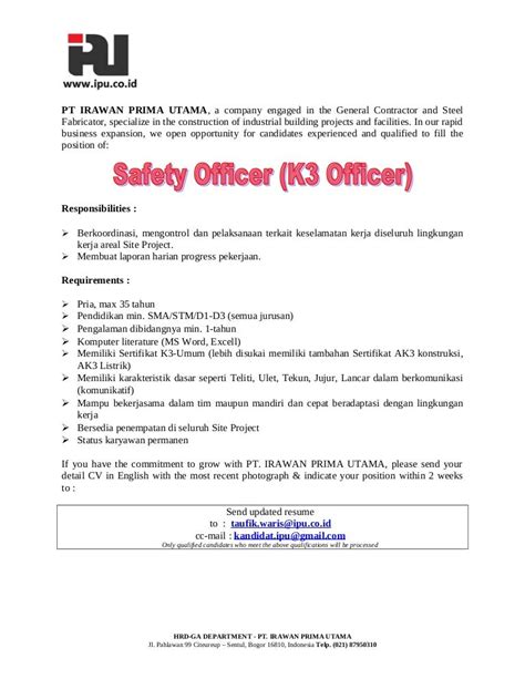 Contoh Laporan Bulanan Safety Officer Set Kantor Riset Riset