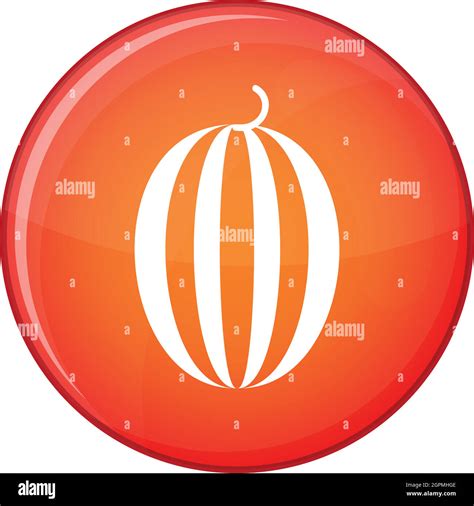 Striped Melon Icon Flat Style Stock Vector Image And Art Alamy