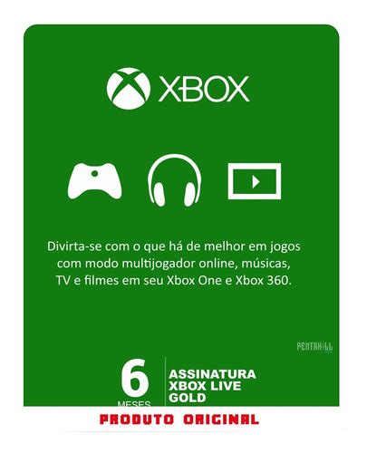 Cartão Xbox Live Gold 6 Meses 25 Dígitos Envio Imediato