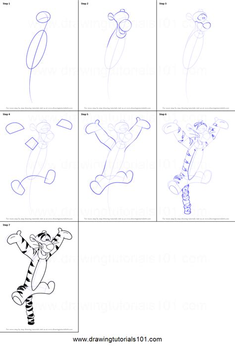 How To Draw Tigger From Winnie The Pooh Printable Step By Step Drawing
