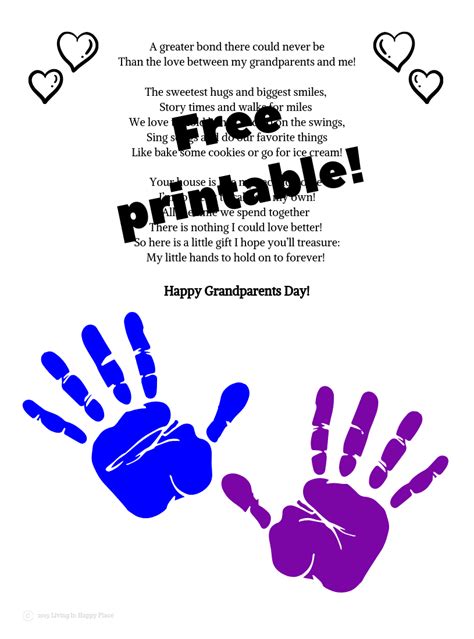 Adorable Fingerprint poem for Grandparents Day from kids! Free printable!